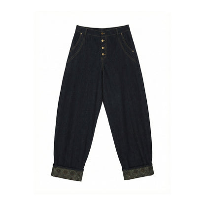 Splicing Casual Curling Floor Pants Trousers