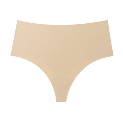 Traceless ice silk women's underwear high waist invisible solid color briefs women's comfortable large size underwear women