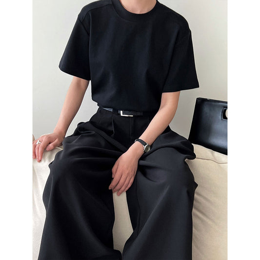 French loose hollow backless short-sleeved women's summer new waist and thin high-end T-shirt top