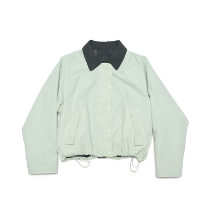 Autumn new casual lapel three-proof contrasting color double-head zipper versatile short jacket