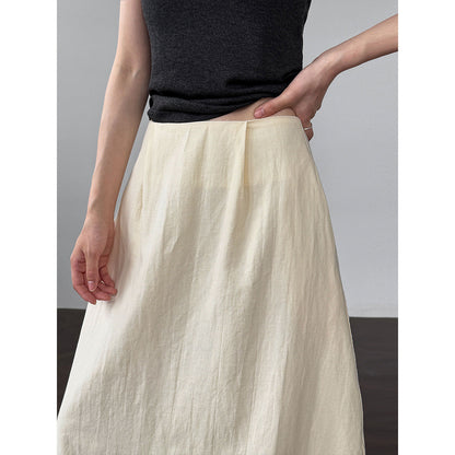 Cotton and linen lantern skirt~ design cocoon high waist skirt