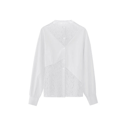 Temperament design lace hollow shirt