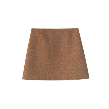 High-end and thin wool tweed skirt for women