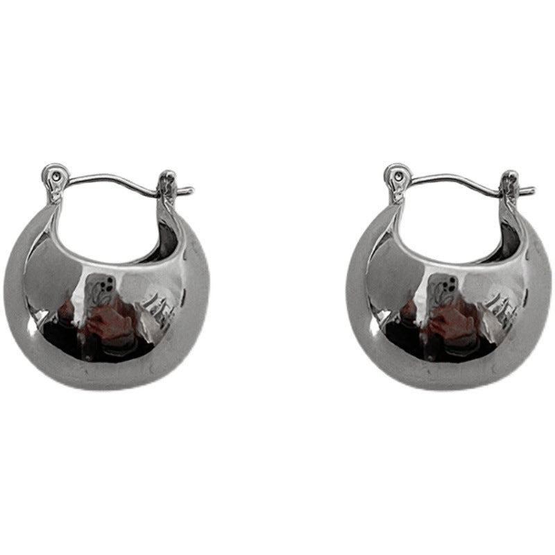 Metal European and American style earrings trendy girl niche personality versatile earrings