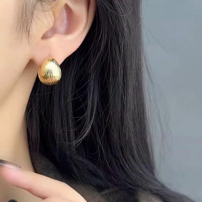 Personalized metal wind brushed texture steamed bread ring, niche design sense, versatile open ring, simple accessories