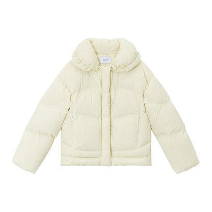 Winter 90 white duck down bud collar weft elastic anti-down jacket