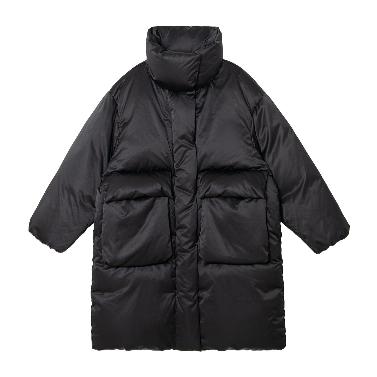 Winter 90 white duck down stand-up collar three-dimensional pocket down jacket