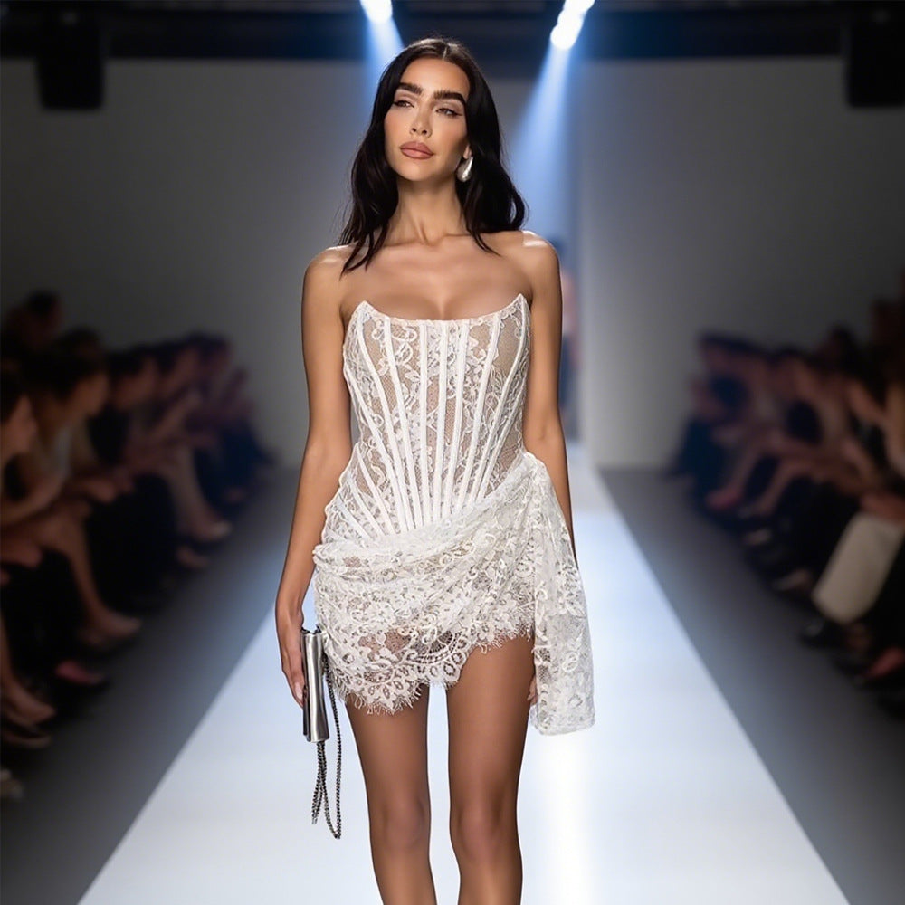 Lace Tube Top Mini Dress