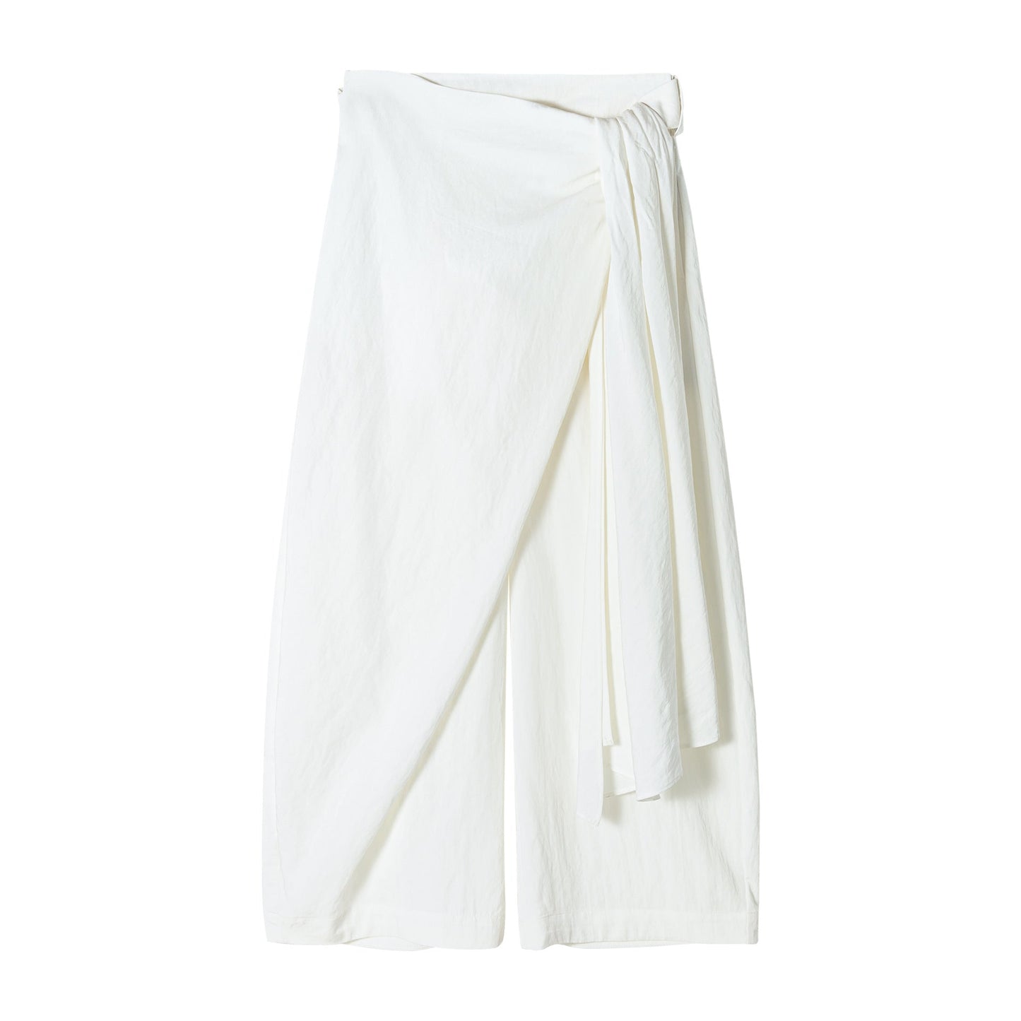 New commuter design Tencel texture lace-up anti-wrinkle wide-leg casual pants