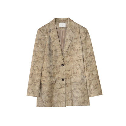Casual crisp print blazer