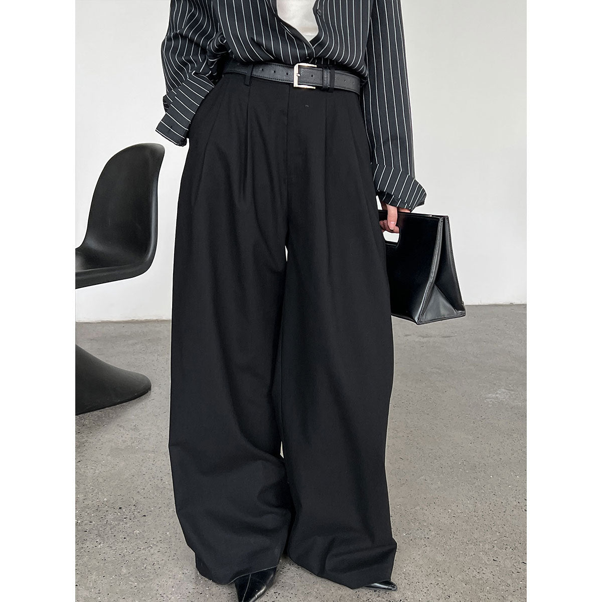 Korean version of wide-leg pants women's summer new drooping straight-leg pants loose casual mopping long pants 5115