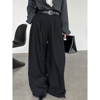 Korean version of wide-leg pants women's summer new drooping straight-leg pants loose casual mopping long pants 5115