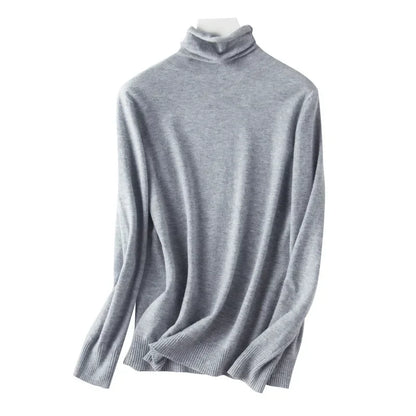 Turtleneck Knit Sweater Long Sleeve Slim Fit Pullover