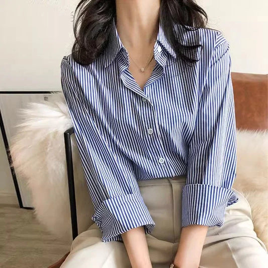 Classic Striped Loose Blouse