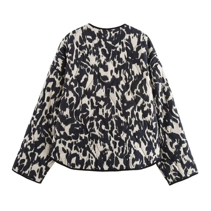 Women's Snake Print Button Jacket