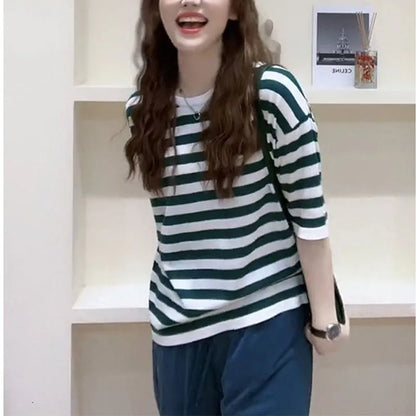 Striped Cotton Knit Tee