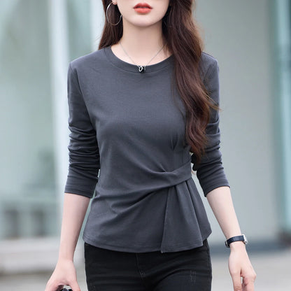 Women's Korean-Style Long-Sleeve T-Shirt
