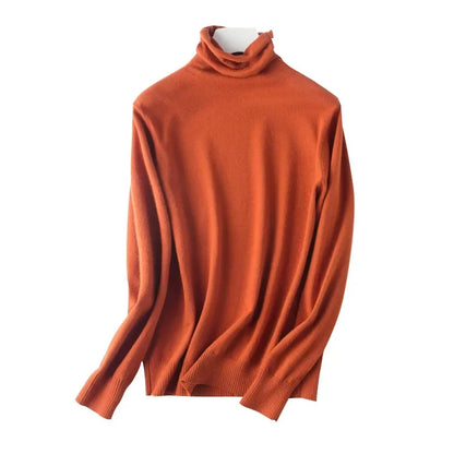 Turtleneck Knit Sweater Long Sleeve Slim Fit Pullover