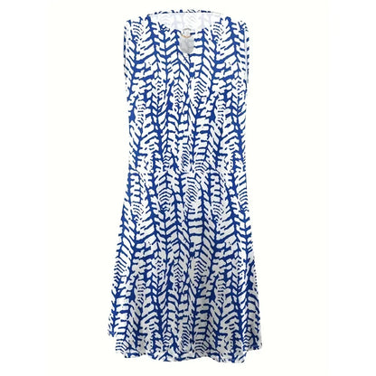 Women's Bohemian Print V-Neck Dress