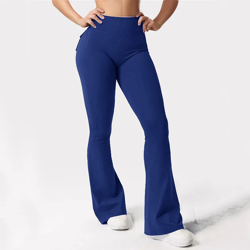 Women Wide Leg High Stretch Yoga Leggings Naked Feeling Compression Fitness Workwear with pockets Yoga Pant ﻿