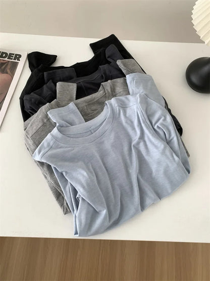 Silk Wool Blend Long Sleeve Top