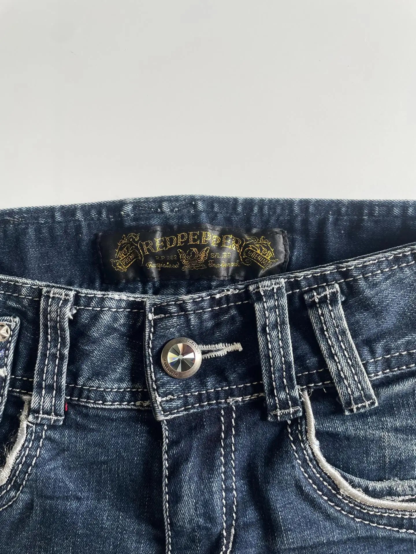 Y2K Wing Embroidery Denim Mini Skirt