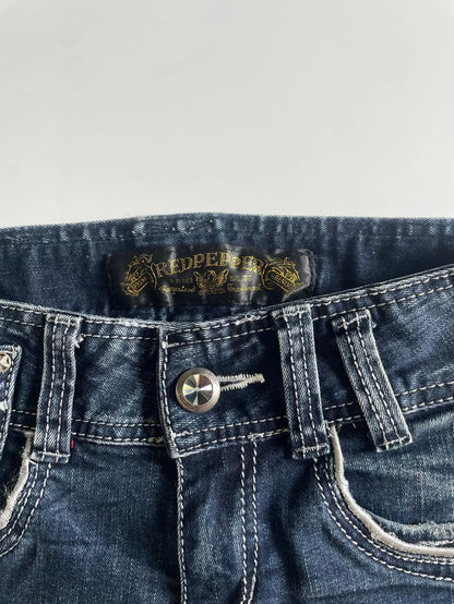 Y2K Wing Embroidery Denim Mini Skirt