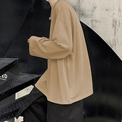 Oversized Cotton Long Sleeve Basic Tee