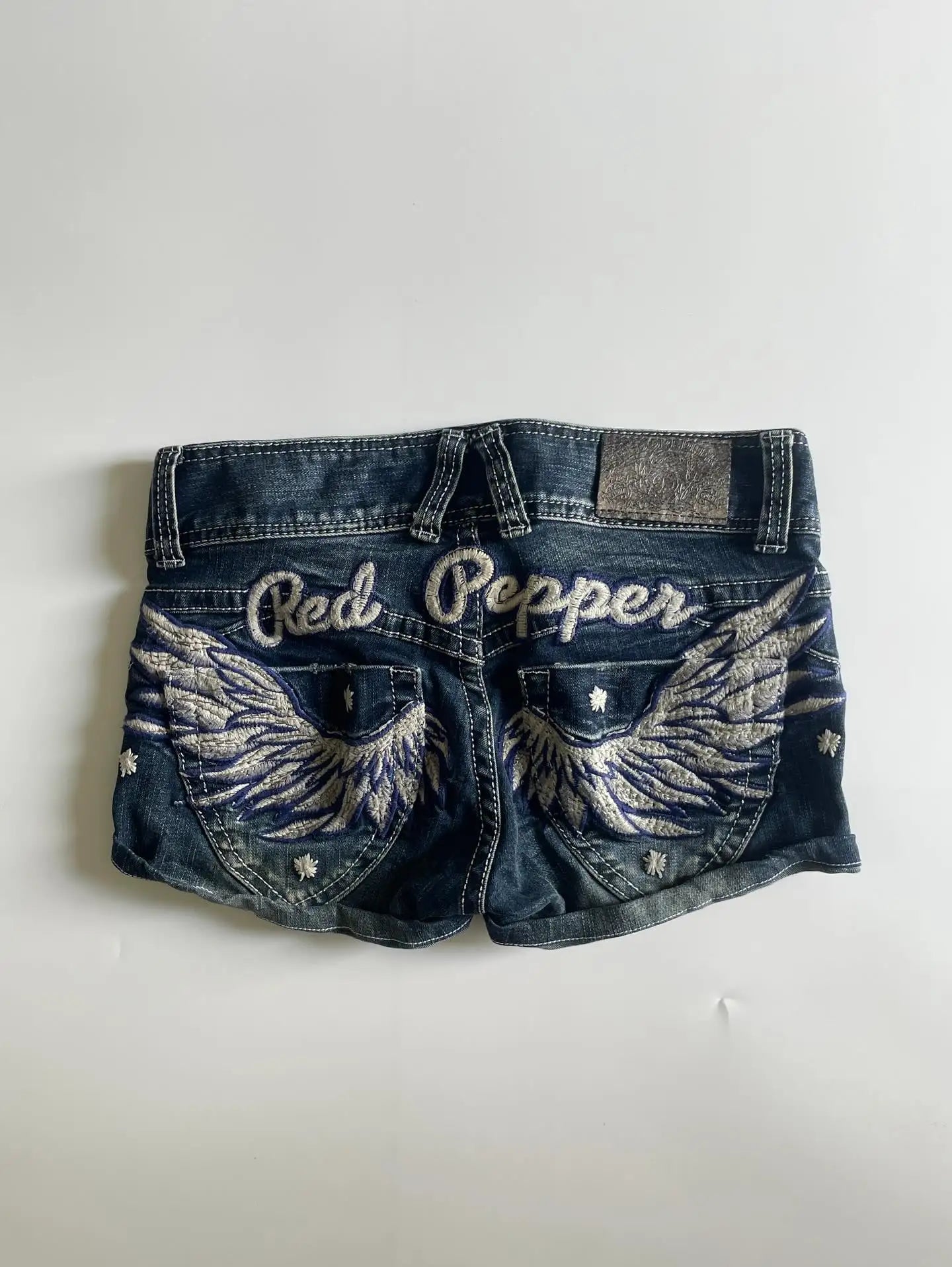 Y2K Wing Embroidery Denim Mini Skirt