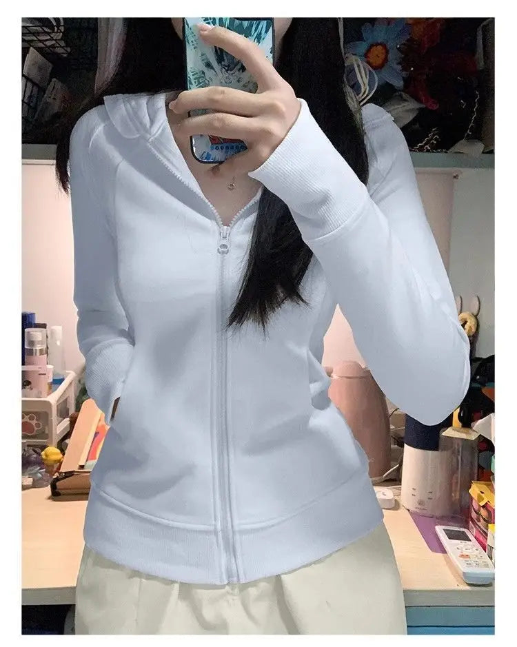 Hooded Zip-Up Sweatshirt Long Sleeve Regular Fit Jacket