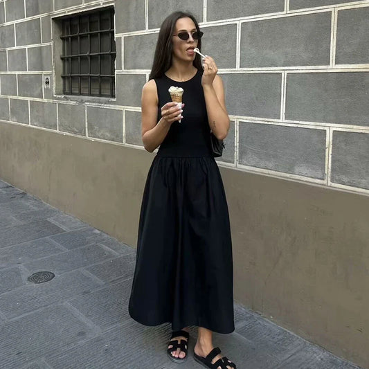 Women's Chic Slim Elegant Dress - Sleeveless A-Line Holiday Dress