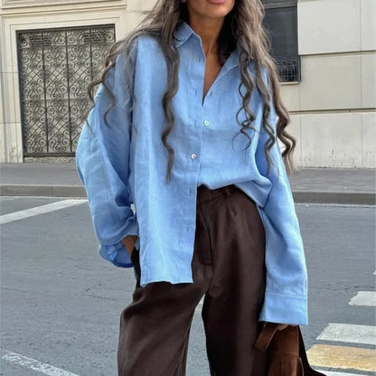 Elegant White Long Sleeve Blouse Women Ruffled Collar Vintage Loose Shirt