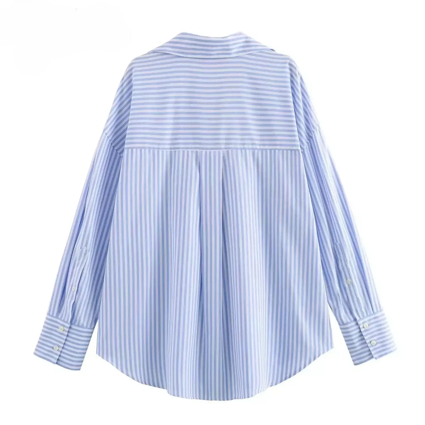 Women's Oxford Button-Up Blouse - Long Sleeve Lapel Shirt