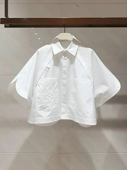 Women's Embroidered Batwing Sleeve Blouse