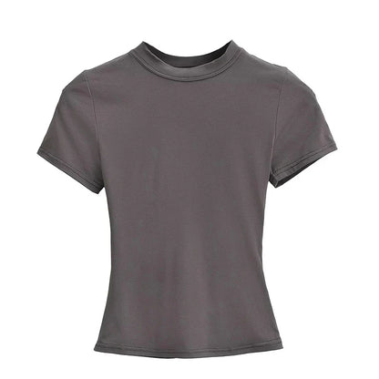 Solid Slim Short Sleeve Crew Neck Tee