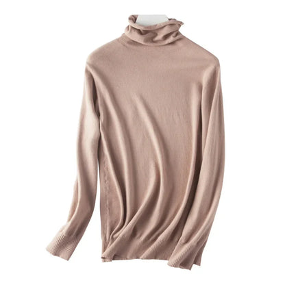 Turtleneck Knit Sweater Long Sleeve Slim Fit Pullover