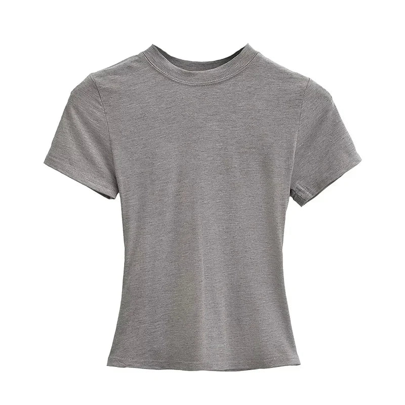 Solid Slim Short Sleeve Crew Neck Tee