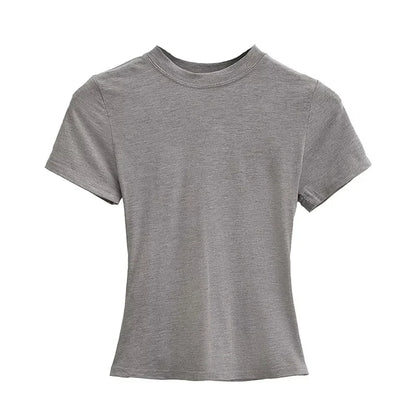Solid Slim Short Sleeve Crew Neck Tee