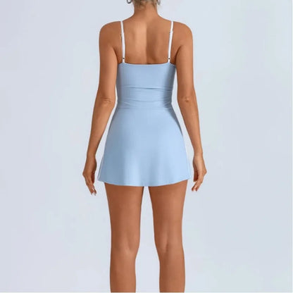Tennis Golf Dress with Built-in Shorts & Chest Pad