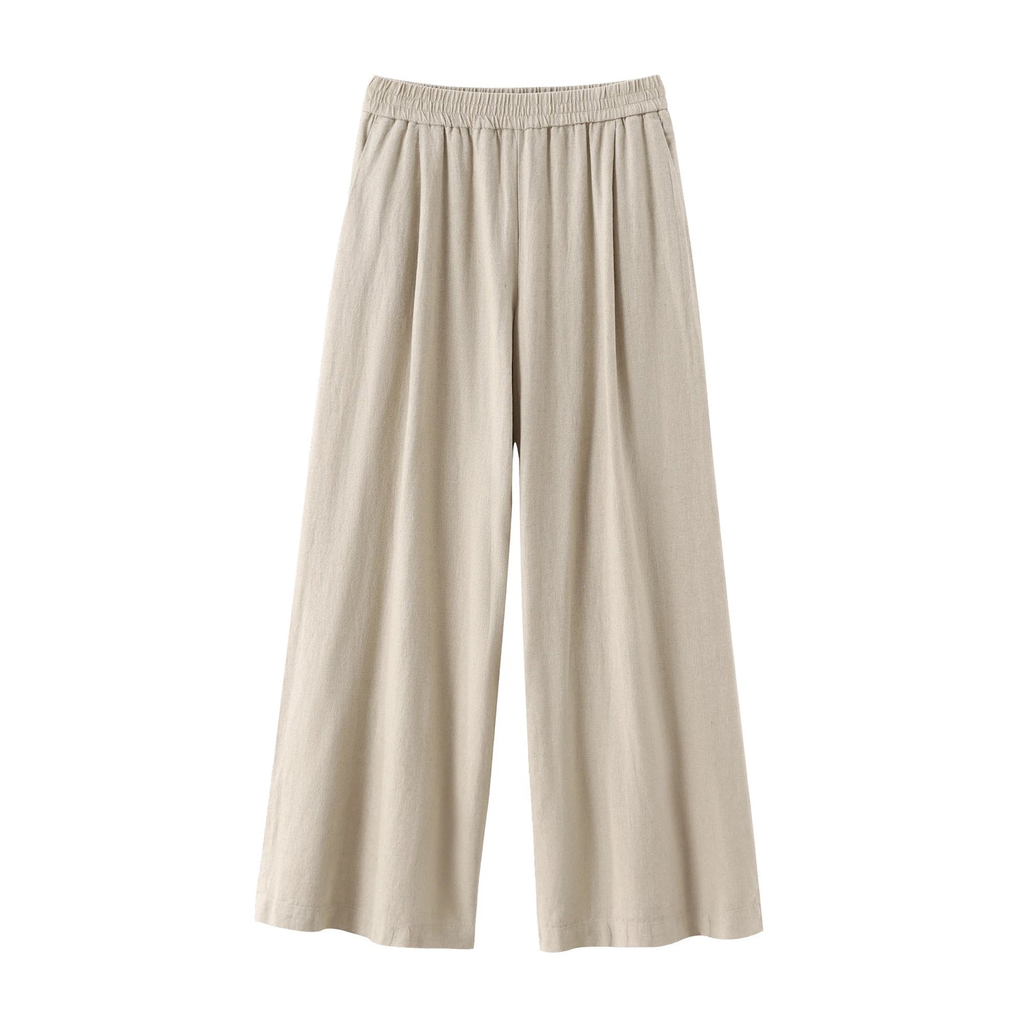Turn-Down Collar Button Blouse & Wide Leg Pants Set