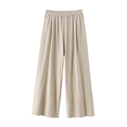 Turn-Down Collar Button Blouse & Wide Leg Pants Set