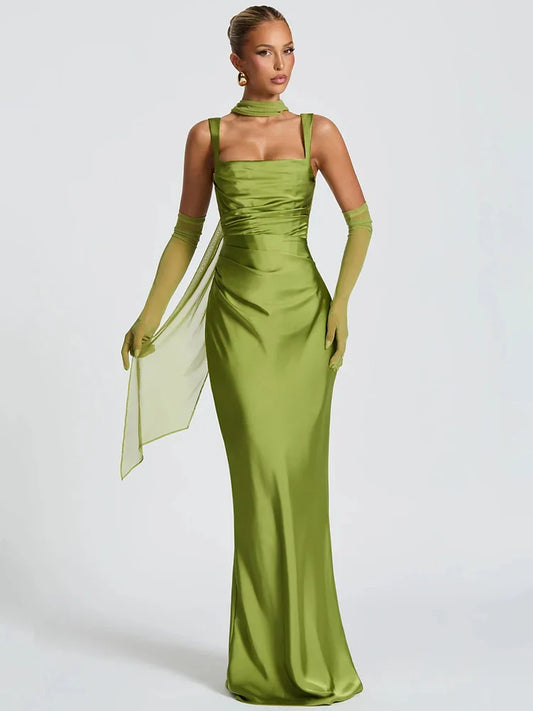 Backless Halter Maxi Dress