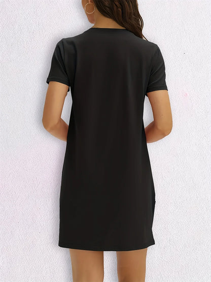 Women's Casual T-Shirt Dress Short Sleeve Round Neck Oversized Y2K