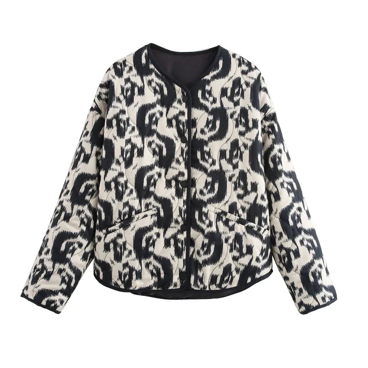 Women's Snake Print Button Jacket