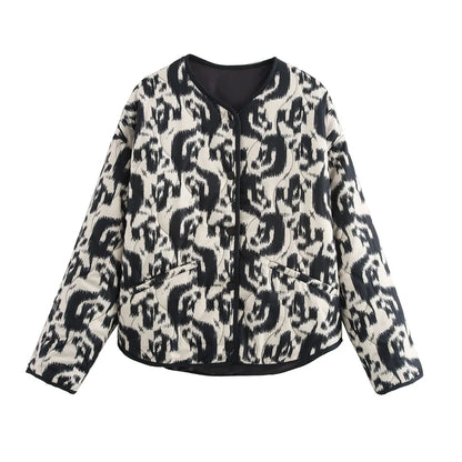 Women's Snake Print Button Jacket