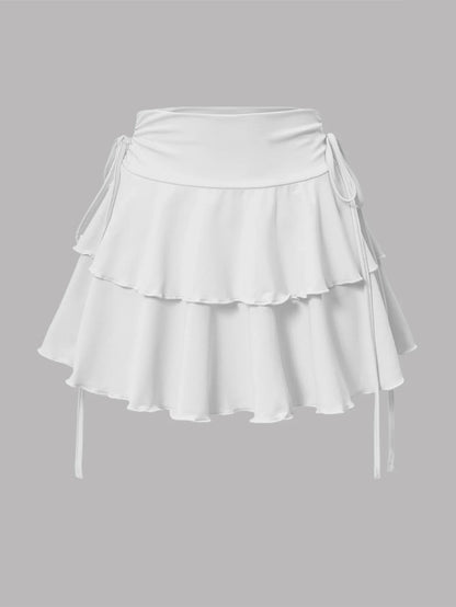 Women's High-Waist Lace-Up Mini Skirt