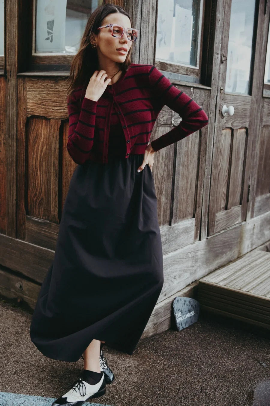 Stripe Knit Cardigan + Sleeveless Maxi Dress Matching Set