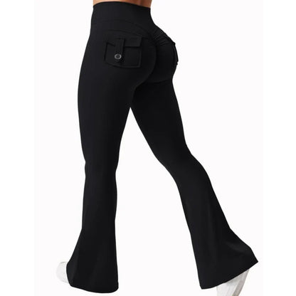 Women Wide Leg High Stretch Yoga Leggings Naked Feeling Compression Fitness Workwear with pockets Yoga Pant ﻿