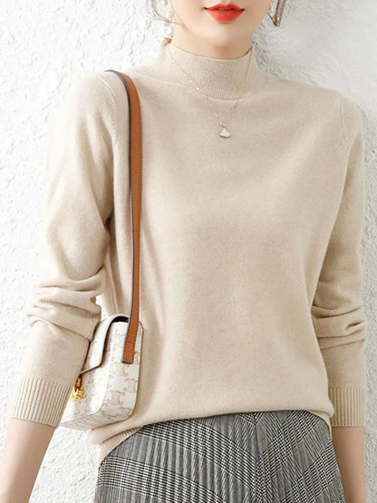 Turtleneck Knit Sweater Long Sleeve Regular Fit Pullover