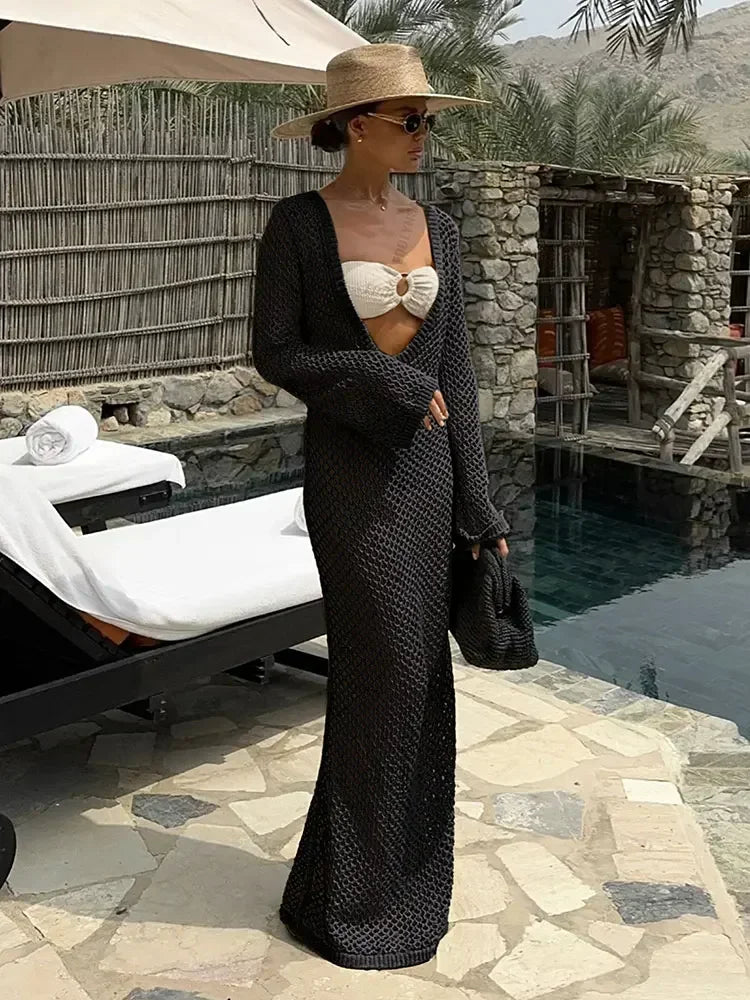 Women Swimwear Feminine Bikinis Cover-ups Holiday Crochet Beach Outfit K21